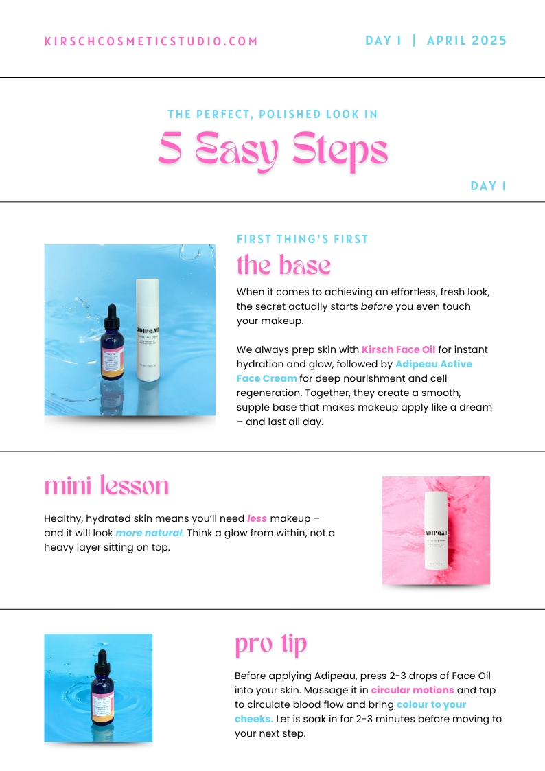Day 1 of Kirsch's five-day makeup email series, written and designed by Julia