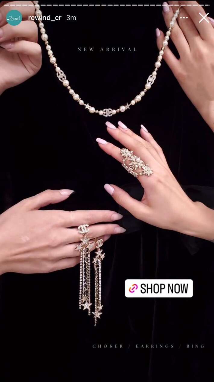 Published Rewind Story featuring a Chanel jewellery composition built from three separate photographs